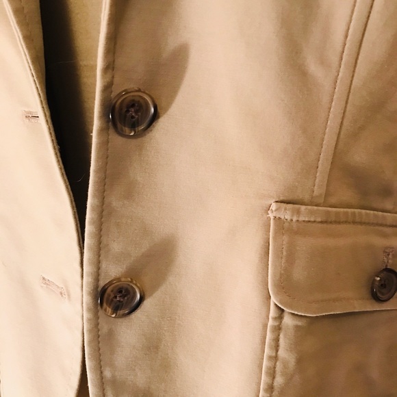 SOLD - Safari Blazer Wood Buttons Stitched Pockets - Picture 2 of 8